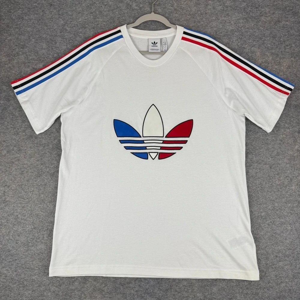 adidas Originals Adicolor Tricolor Trefoil T-Shirt Cotton White Mens XL